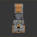 Riding Floor Scrubber With Gray Orange Body Black Seat Handle And Wheels