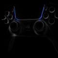 Ergonomic White Black PlayStation Game Controller With Blue Light For Entertainment 3d model