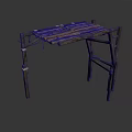 Handmade Rustic Wooden Workbench With Plank Top And Rope Details