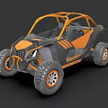 Colorful Off Road UTVs With Roll Cages And All Terrain Tires
