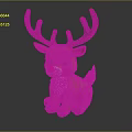 Cute Christmas Reindeer Figurine With Brown Antlers Red Nose White Belly Sitting On Black Surface