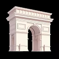 Classical White Arched Entrance Gate Design With Decorative Columns And Top Details