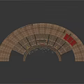 Ancient Roman Amphitheater 3D Model With Tiered Seats And Stone Arch Structures