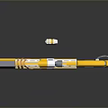 Futuristic Yellow White and Orange Sci-Fi Weapon With Modern Design Scope Straps and Grip