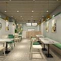 Green Light Food Restaurant Modern Restaurant 3d model