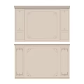 Classic Sofa Backdrop Wall With Ornate Panel Design And Decorative Molding 3d model