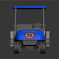 Blue Junior Golf Cart with Number 13 Logo Four Seats and Canopy