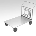 Durable Industrial Metal Cart With Flat Platform MultiLayer Handle And Four Wheels