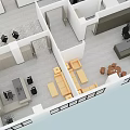 Office Floor Plan Design With Multiple Workstations Meeting Rooms And Lounge Areas