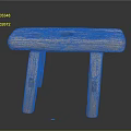 Rustic Natural Wood Stool Furniture Featuring Rectangular Seat With Central Hole And Four Legs