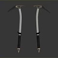 Set of Mountain Climbing Ice Axes with Metal Heads and Rubber Grips