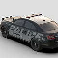 Michigan Police Sedan With Black And White Design And Emergency Lights