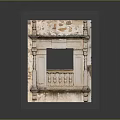 Vintage Carved Stone Fireplace With Ornate Design Black Hearth And Decorative Frame