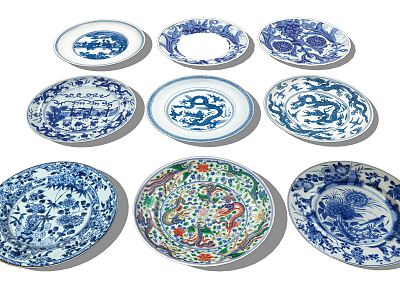 Chinese plate saucer plate model