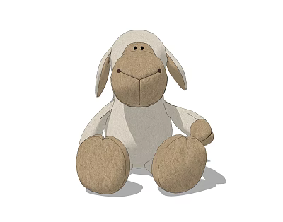 Cute Lamb Plush Toy With Light Beige Body And Brown Ears Nose Paws 3d model Cute Lamb Plush Toy With Light Beige Body And Brown Ears Nose Paws 3d model