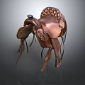 Horse Riding Sports Equipment Genuine Leather Saddle With Braided Pattern And Tassel Details