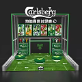 Carlsberg Themed Display Area With Limited Edition Products And Football Field Elements