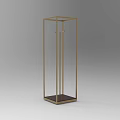 Clothing Store Gold Frame Clothes Rack With Dark Base And Minimalist Design
