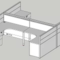 Modular Office Desk Workstation with Partition Dividers and Storage Drawers