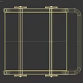 Tech Exhibition Hall Mobile Display Cart With Wooden Frame Two Shelves And Wheels