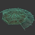 Ancient Traditional Circular Wooden Building With Cross Beam Frame And Canvas Coverings