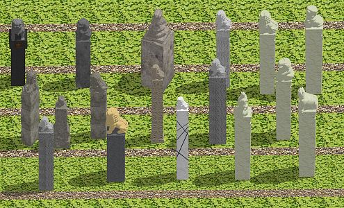 Chinese-style horse pillar 3d model