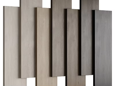 Modern Wooden Components In Neutral Tones Arranged Vertically For Interior Design 3d model