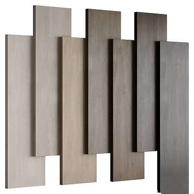 Modern Wooden Components In Neutral Tones Arranged Vertically For Interior Design 3d model