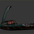 Teal Vintage Jet Ski With Metal Handles Red Pipes And Rustic Body Details