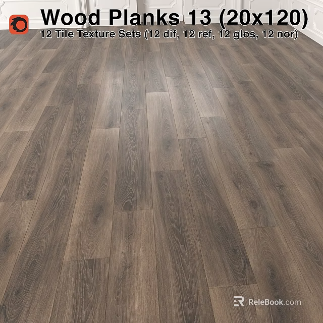 Wooden Floor Component With Natural Grain Pattern And Smooth Surface 3d model 