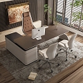 Manager office desk office desk and chair combination 3d model