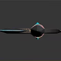 Fantasy Weapon Design With Blue Glowing Accents Pink Details Spiked Top And Star Shaped Base