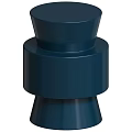 Navy Blue Modern Side Table With Cylindrical Layered Sleek Surface Design