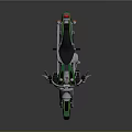 Green Classic Motorcycle With Black Seat Black Wheels And Chrome Accents Design