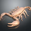 Realistic Detailed Bronze Scorpion Sculpture With Dynamic Posture And Intricate Design