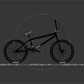 Black Bicycle Standing on a Wooden Plank Platform with Gray Background