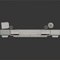Silver Sci Fi Industrial Scene Component With Vent Control Panel And Protruding Structures