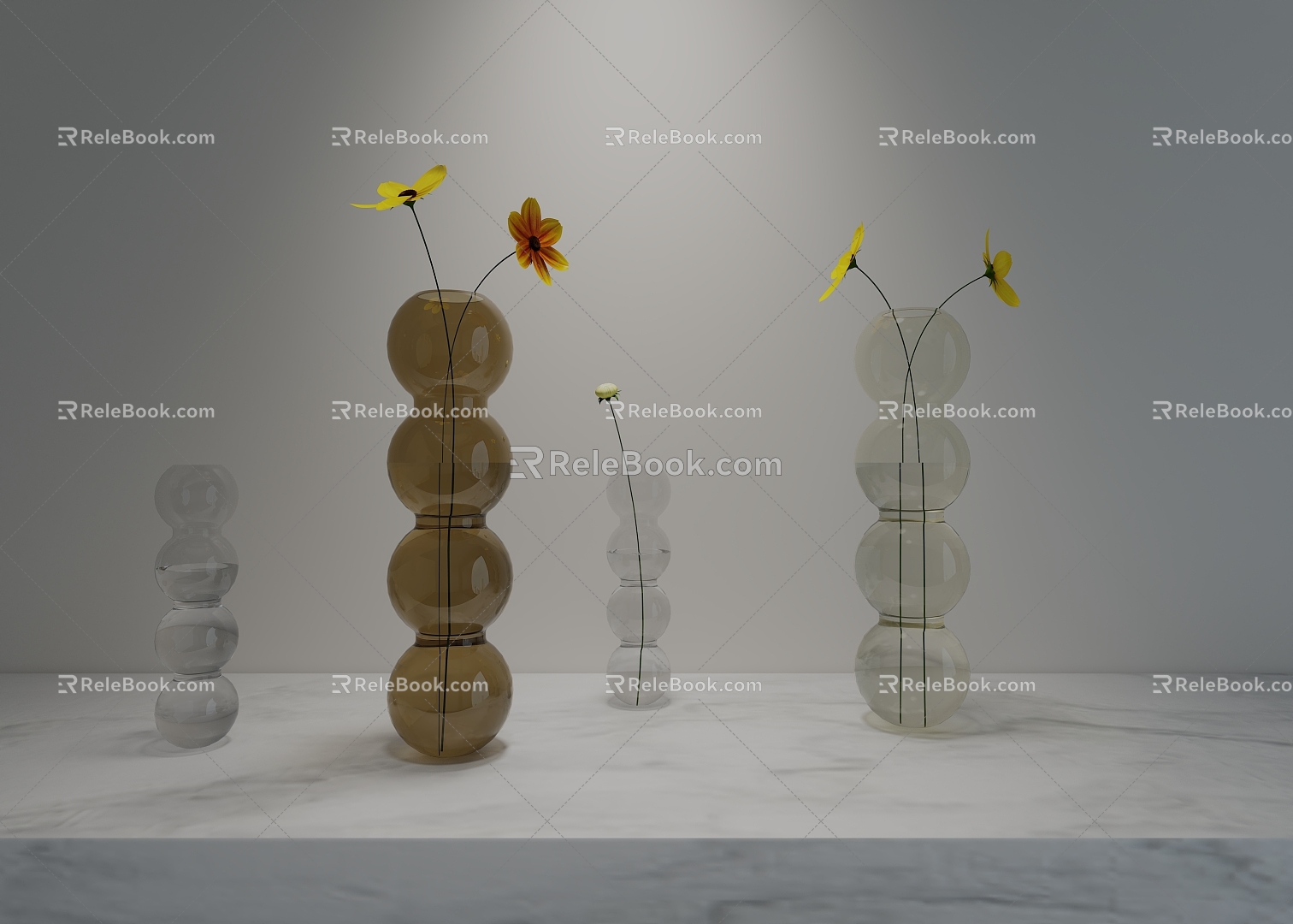 glass vase ornaments 3d model