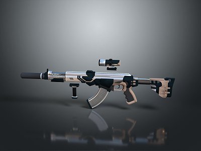 rifle semi-automatic rifle combat rifle battle rifle carbine war rifle attack rifle 3d model