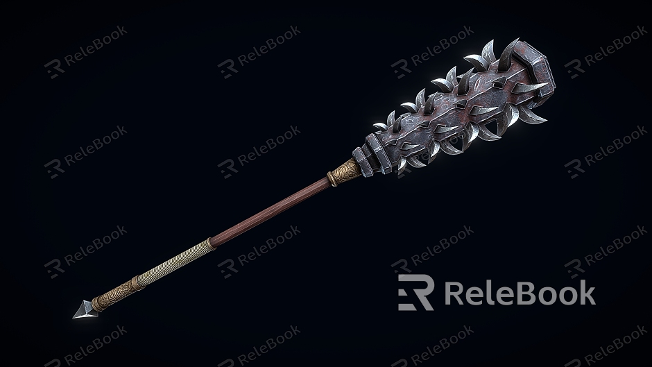 mace mallet iron hammer iron rod iron hammer weapon model