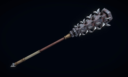 mace mallet iron hammer iron rod iron hammer weapon 3d model