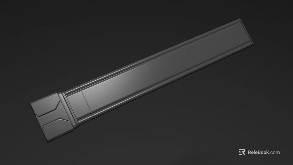 Modern Sectional Sofa With Sleek Long Design And Smooth Black Upholstery 3d model