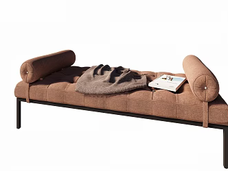 Modern Bedroom Simple Fabric Bed End Stool 3d model