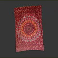 Vibrant Pink Throw Blanket With Intricate Circular Mandala Pattern For Home Decor 3d model