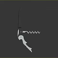Stainless Steel Wine Corkscrew with Black Handle and Spiral Metal Design