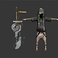 Black Hoodie With Green Cuffs Drawstrings And Khaki Pants Casual Outfit