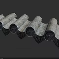 Traditional Chinese Roof Tiles With Intricate Carved Patterns And Decorative Designs