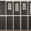 Black Interior Doors With Various Designs Different Styles And Glass Panels 3d model