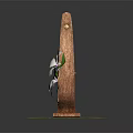 Decorative Commercial Equipment Wooden Lyre With Golden Decorations Green Gemstone White Flowers And Sparkling Effect