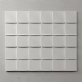 Modern White Square Panel Wall Decor With Geometric Arrangement On Concrete Wall 3d model